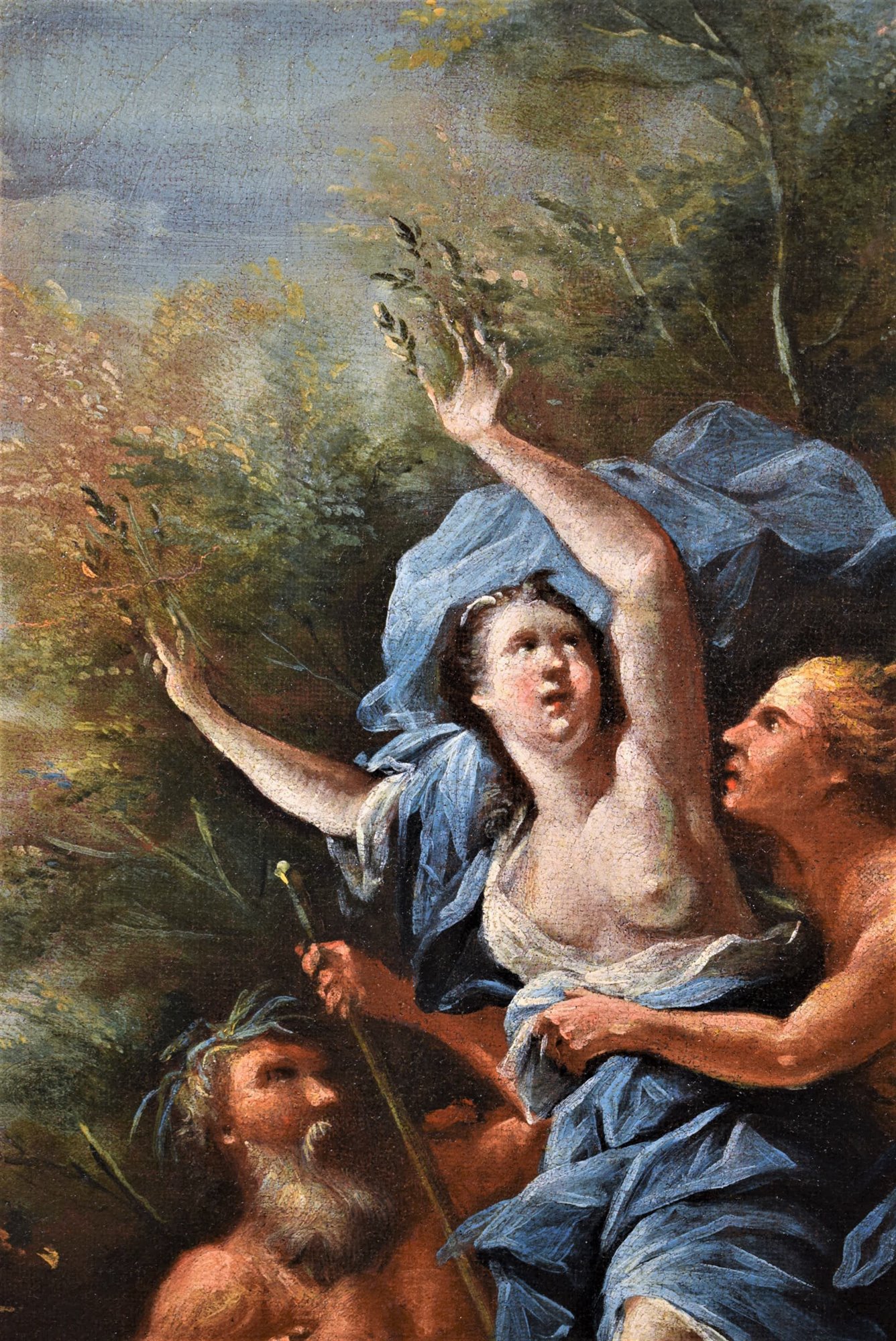 Paire de Scènes Mythologiques  1) "Apollon et Daphné"